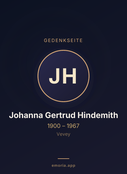Gedenkportrait von Johanna Gertrud Hindemith