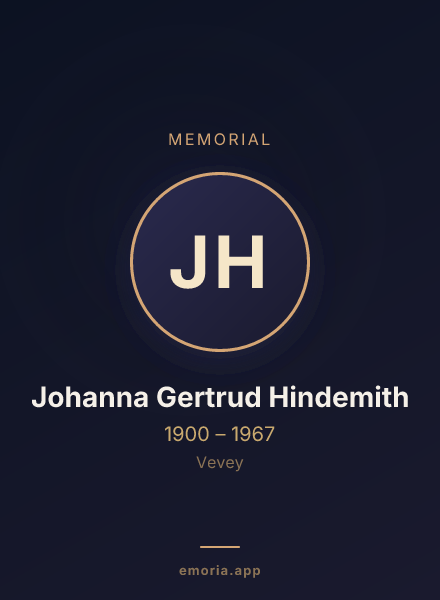 Memorial portrait of Johanna Gertrud Hindemith