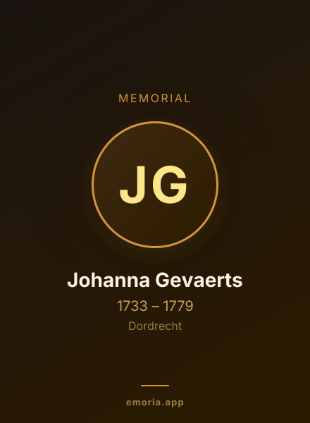 Memorial portrait of Johanna Gevaerts