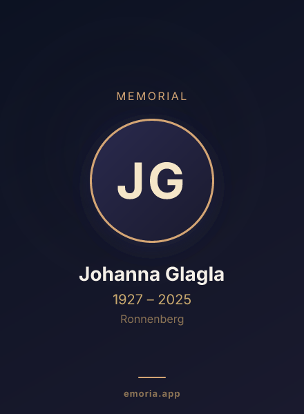 Memorial portrait of Johanna Glagla
