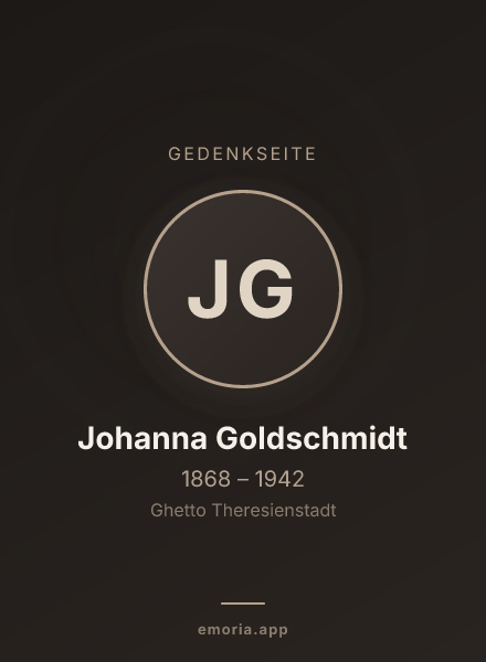 Gedenkportrait von Johanna Goldschmidt
