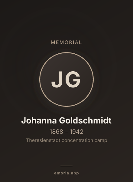 Memorial portrait of Johanna Goldschmidt