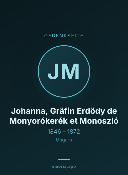 Gedenkportrait von Johanna, Gräfin Erdödy de Monyorókerék et Monoszló