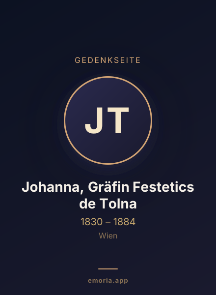 Gedenkportrait von Johanna, Gräfin Festetics de Tolna