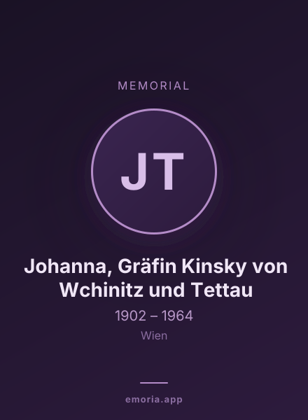Memorial portrait of Johanna, Gräfin Kinsky von Wchinitz und Tettau