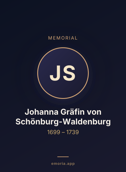 Memorial portrait of Johanna Gräfin von Schönburg-Waldenburg