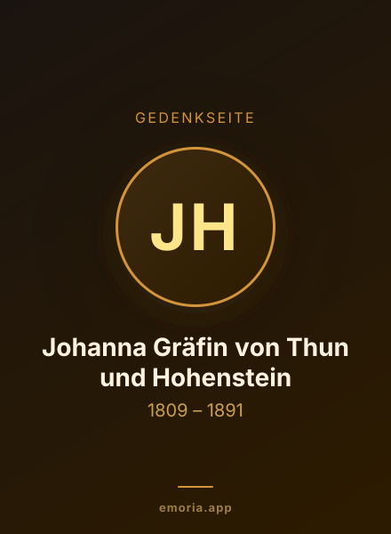 Gedenkportrait von Johanna Gräfin von Thun und Hohenstein