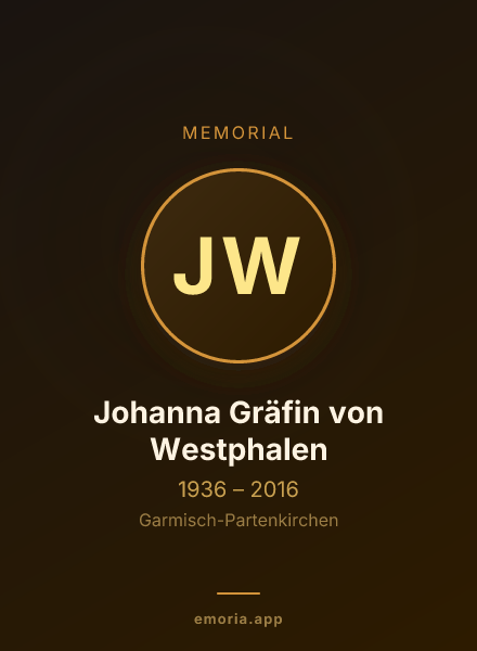 Memorial portrait of Johanna Gräfin von Westphalen