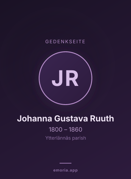 Gedenkportrait von Johanna Gustava Ruuth
