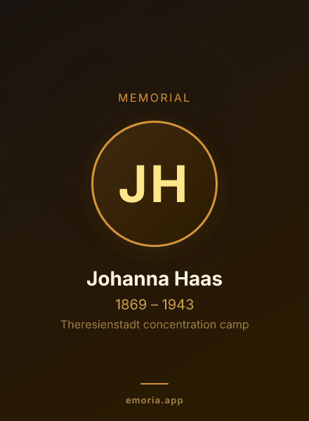 Memorial portrait of Johanna Haas