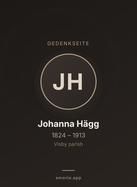 Gedenkportrait von Johanna Hägg