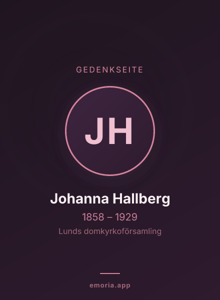 Gedenkportrait von Johanna Hallberg