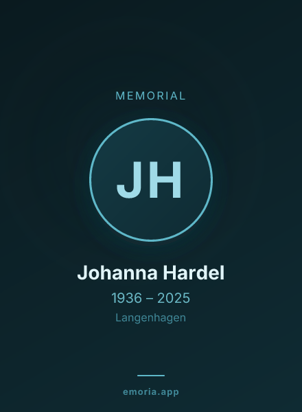 Memorial portrait of Johanna Hardel