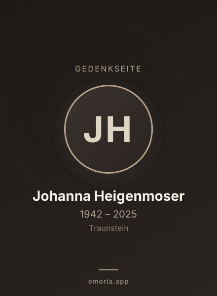 Gedenkportrait von Johanna Heigenmoser