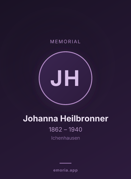 Memorial portrait of Johanna Heilbronner