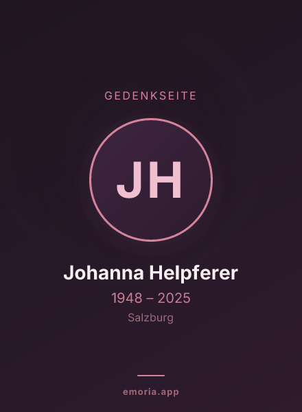 Gedenkportrait von Johanna Helpferer