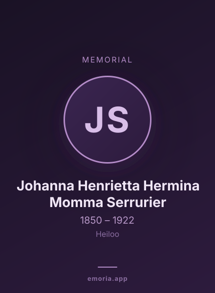 Memorial portrait of Johanna Henrietta Hermina Momma Serrurier