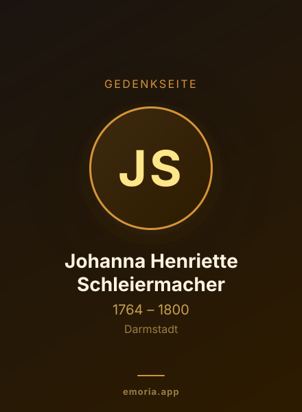 Gedenkportrait von Johanna Henriette Schleiermacher