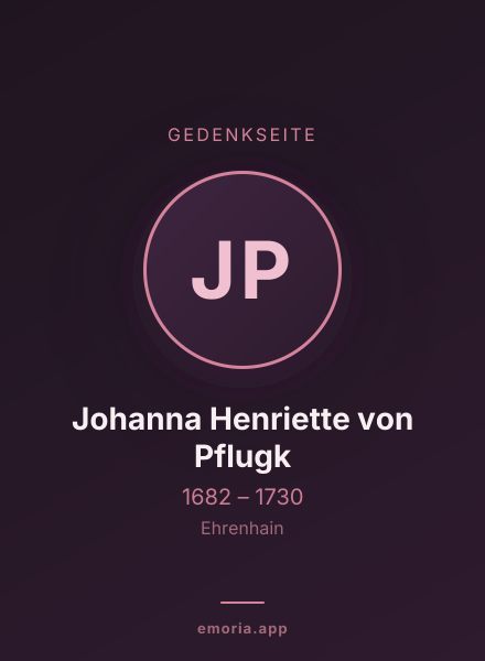 Gedenkportrait von Johanna Henriette von Pflugk