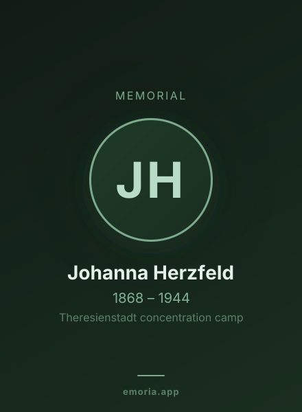 Memorial portrait of Johanna Herzfeld