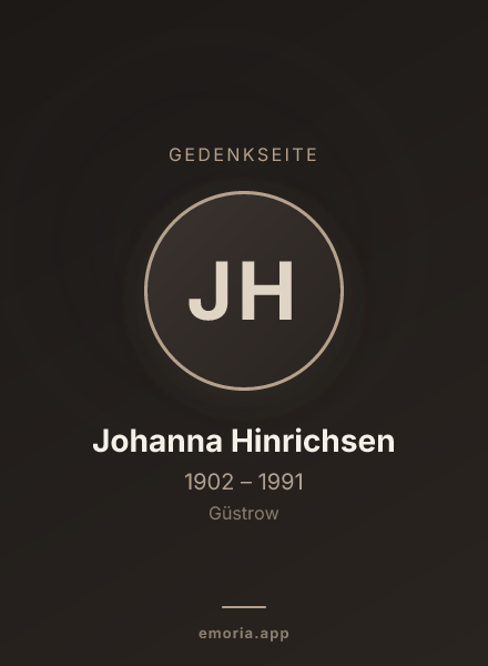 Gedenkportrait von Johanna Hinrichsen