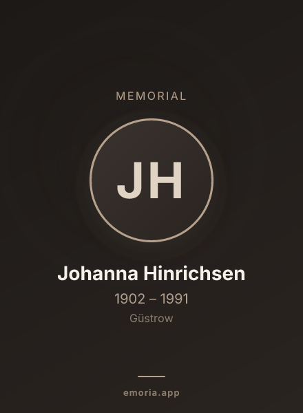 Memorial portrait of Johanna Hinrichsen