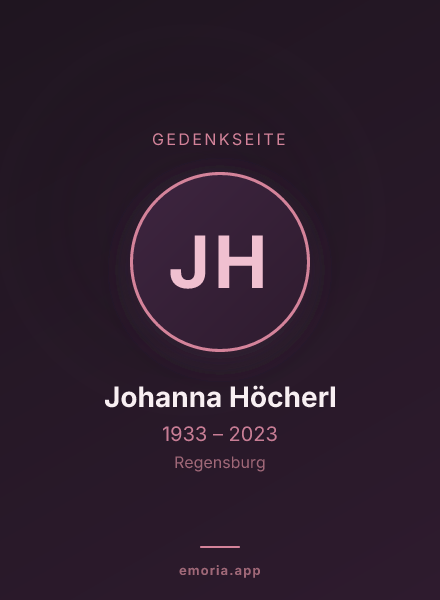 Gedenkportrait von Johanna Höcherl