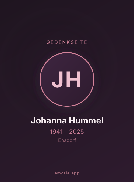 Gedenkportrait von Johanna Hummel