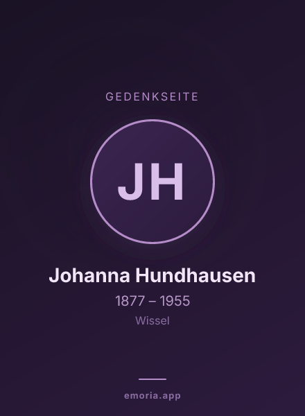 Gedenkportrait von Johanna Hundhausen