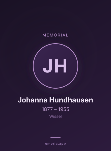 Memorial portrait of Johanna Hundhausen