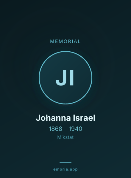Memorial portrait of Johanna Israel