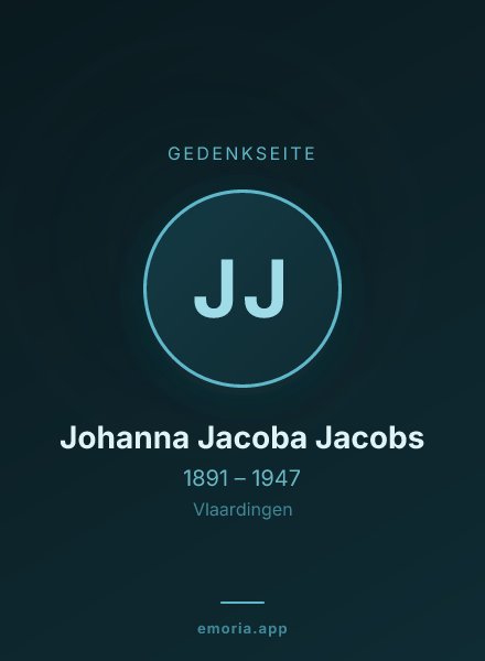 Gedenkportrait von Johanna Jacoba Jacobs