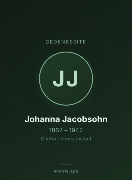 Gedenkportrait von Johanna Jacobsohn
