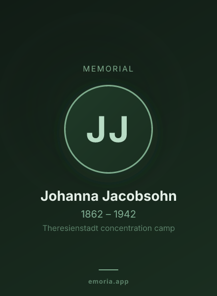 Memorial portrait of Johanna Jacobsohn