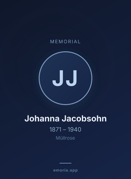 Memorial portrait of Johanna Jacobsohn