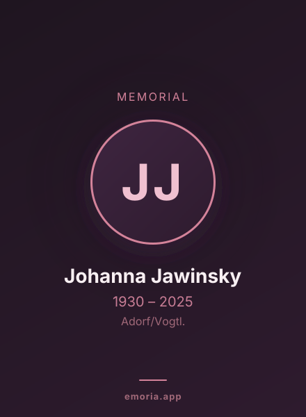 Memorial portrait of Johanna Jawinsky