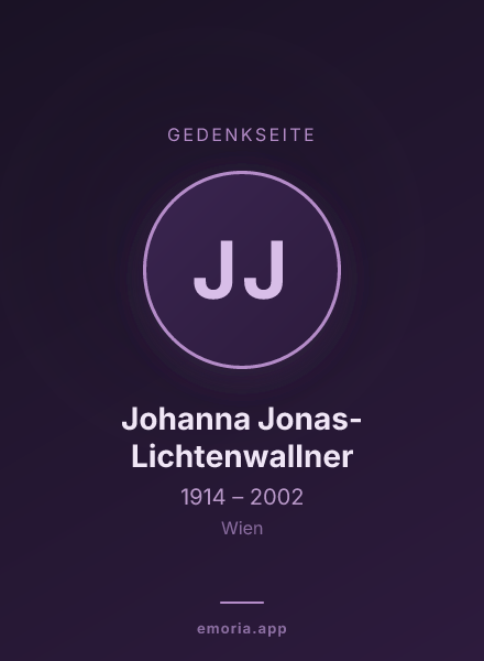 Gedenkportrait von Johanna Jonas-Lichtenwallner