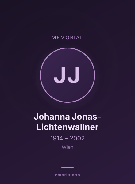 Memorial portrait of Johanna Jonas-Lichtenwallner