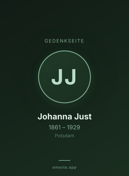 Gedenkportrait von Johanna Just