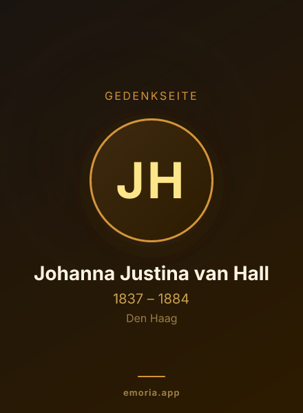 Gedenkportrait von Johanna Justina van Hall