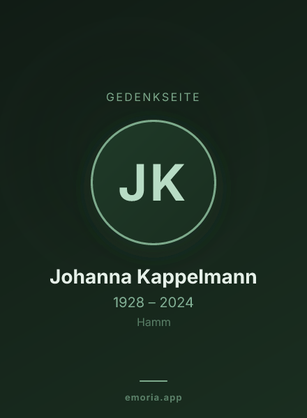 Gedenkportrait von Johanna Kappelmann