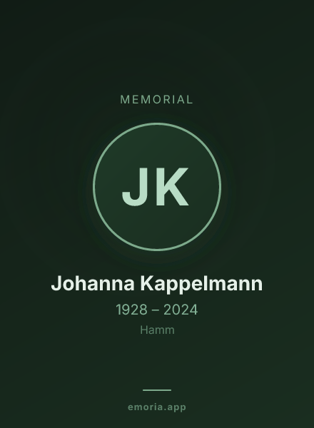 Memorial portrait of Johanna Kappelmann