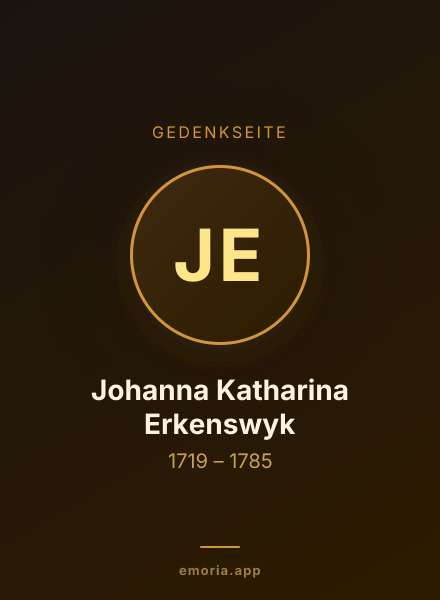 Gedenkportrait von Johanna Katharina Erkenswyk