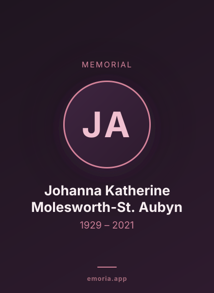 Memorial portrait of Johanna Katherine Molesworth-St. Aubyn