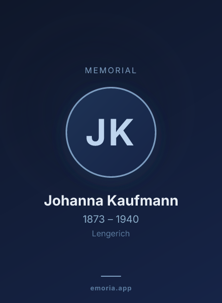 Memorial portrait of Johanna Kaufmann