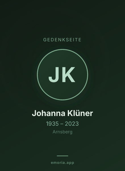 Gedenkportrait von Johanna Klüner