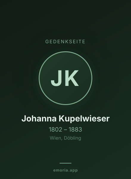 Gedenkportrait von Johanna Kupelwieser