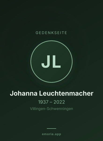 Gedenkportrait von Johanna Leuchtenmacher