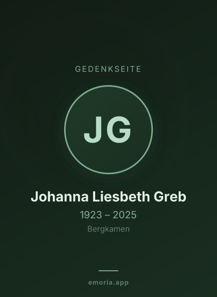 Gedenkportrait von Johanna Liesbeth Greb