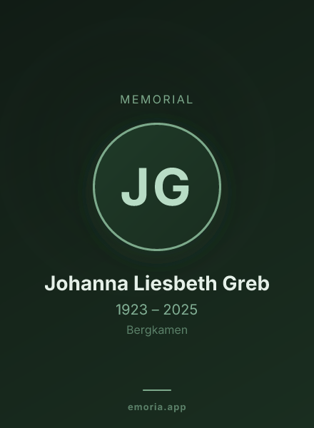 Memorial portrait of Johanna Liesbeth Greb